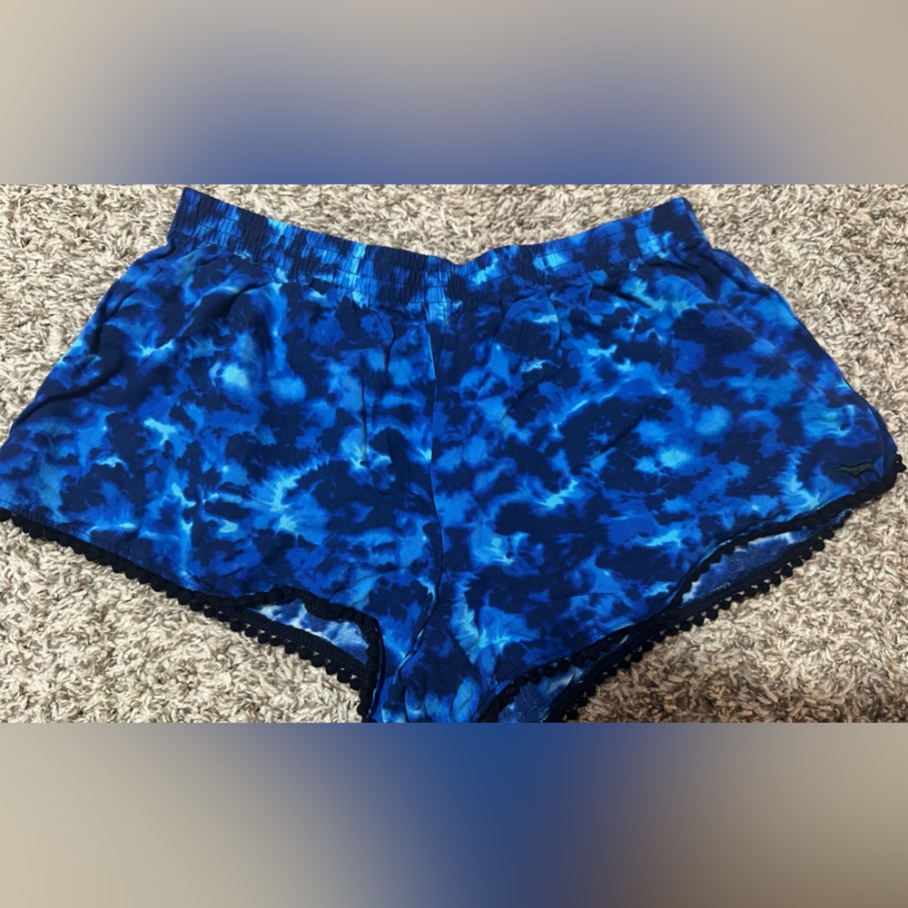 PINK Victoria's Secret Blue Tie-Dye Shorts